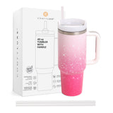 Stay Hydrated in Style – Gradient 40oz Stainless Steel Tumbler with Handle