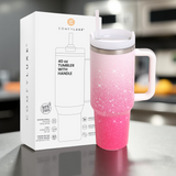Stay Hydrated in Style – Gradient 40oz Stainless Steel Tumbler with Handle