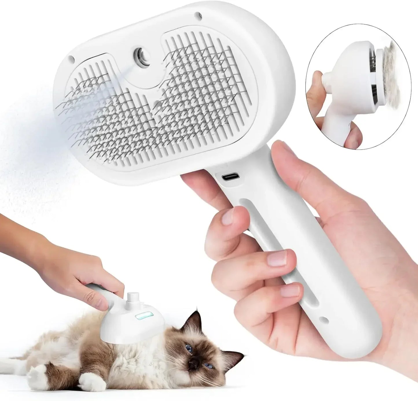 Water Mist Pet Grooming Comb – Anti-Static Hair Remover for Cats & Dogs