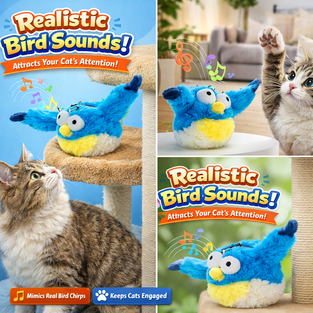 Interactive Flapping Bird Plush Toy for Cats & Dogs – Bite-Resistant Electric Pet Toy
